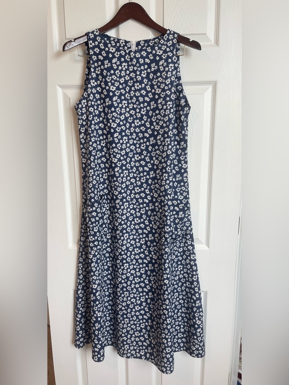Women’s Navy Blue Floral A-Line Tank Dress